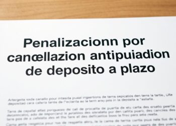 Penalización por cancelación anticipada de depósito a plazo